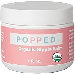 Popped Organic Nipple Butter (2 oz) | Made in the USA | Moisturizing Nipple Cream for Sore, Dry, and Cracked Nipples | Postpartum Essential Balm for Breastfeeding, Nursing