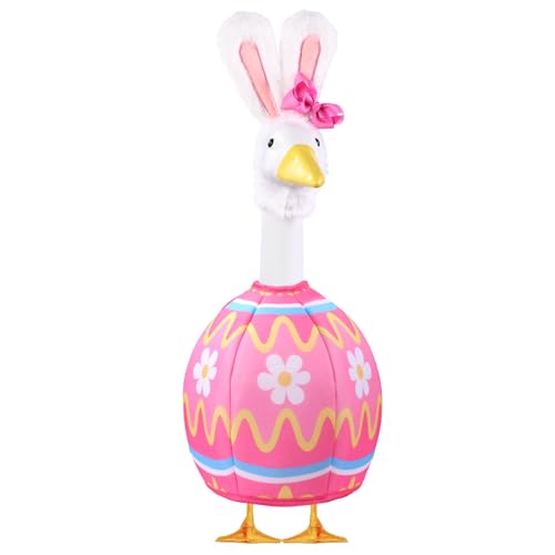 Celltestria Easter Goose Outfit Porch Goose Costume Pink Egg Bunny Goose Clothes for 23 Geese Spring Easter Outdoor Patio Yard Lawn Garden Art Decoration