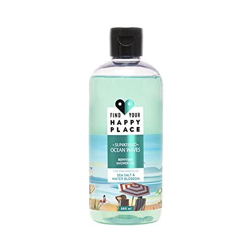 Find Your Happy Place Sunkissed Ocean Waves Body Wash, Refreshing Sea Salt & Water Blossom I Paraben & Sulfate-free I Shower Gel for Women & Men 300ml