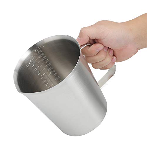 Vaso Medidor Batidora, Jarra Medidora, Taza De Medir, Medidor De Líquidos, Acero Inoxidable, 1500 Ml Jarra De Acero Inoxidable Con Marcado Con Asa Jarra Para Mezclar De Cocina Herramienta