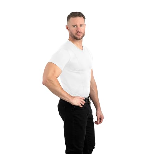 Concealed Carry Holster Shirt | Quick Access Open Pocket with Large Storage | Mens V-Neck2