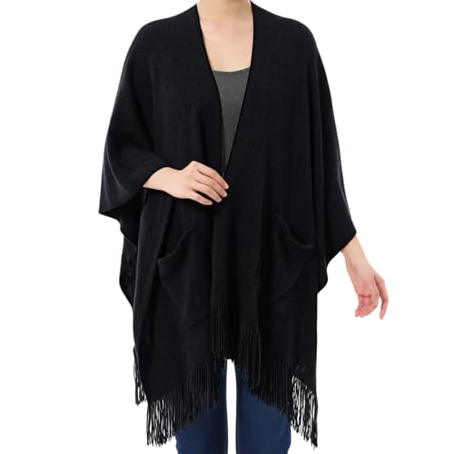 Cutecrop Knitted Poncho for Women, Shawl Wraps with...