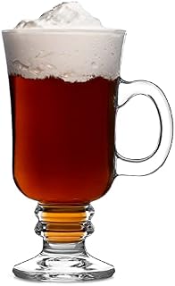 bar@drinkstuff Essence Irish Coffee Glasses 8.8oz / 250ml - Set of 4 Hot Chocolate Mugs Gift Boxed Irish Coffee Mugs, Hot Toddy Glasses