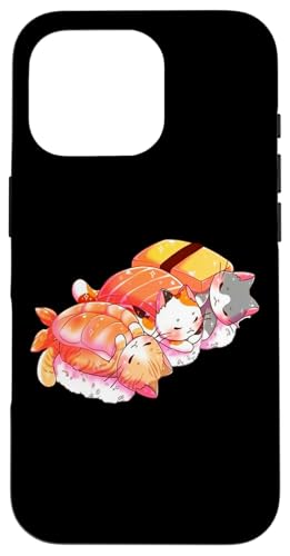 Kawaii Cute Cats Sushi Otaku Japanese X}zP[X iPhone 16 Pro p