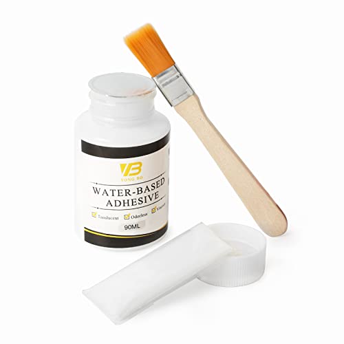 Gilding Adhesive Kit, Gold Leaf Sheets Glue, Gold Foil Paint for Craft Art, Epoxy Resin, Glass, Wood Use(90 ml + Brush + Gloves