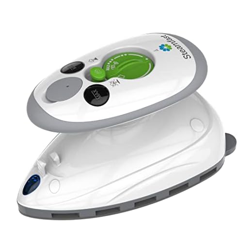 Steamfast SF-717 Mini Steam Iron with Dual Voltage, Travel Bag, Non-Stick Soleplate, Anti-Slip Handle, Rapid Heating, 420W Power, White