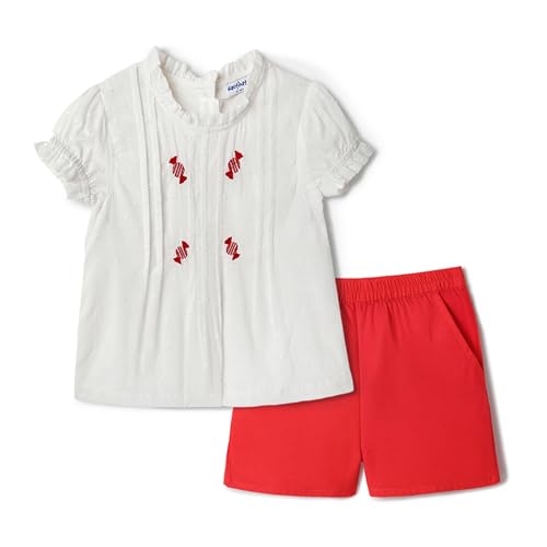 Image of Nautinati Baby Girls Printed Flutter Sleeve Top with Shorts Clothing Set | Age 0-3 Years