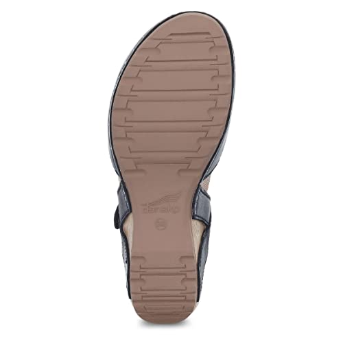 Image of Dansko Tiffani Wedge Sandal for Women - Cushioned, Contoured Footbed for All-Day Comfort and Support - Hook & Loop Strap with Buckle Detail - Lightweight Rubber Outsole