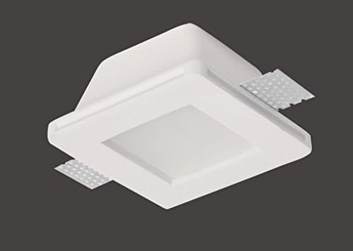 Recessed Spotlight in Chalk with Hidden Paintable Glass Model with Spring Firm and Socket GX 5.3 Maximum Power Halogen Lamp 12 V 35 W Lamp, Led Lamp 12 V 10 W (35 watts) (excluded)