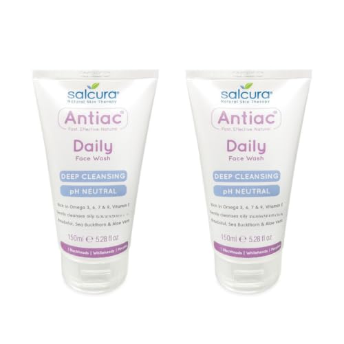 Image of Salcura Natural Skin Therapy, Antiac Daily Face Wash Twin Pack, Effective Daily Cleansing For Skin Prone To Blemishes, Leave Your Skin Soft, Supple & Cleansed, No Nasties 300ml
