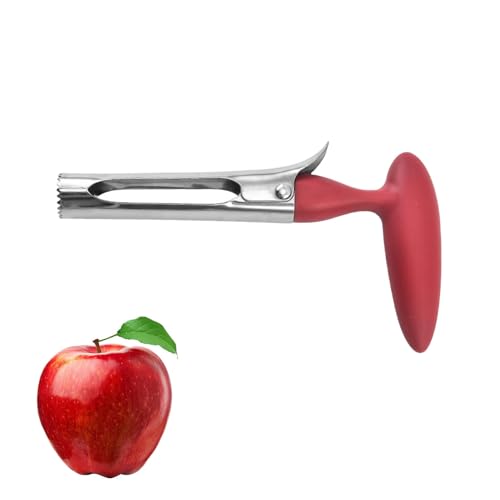 Vide Pomme,Dénoyauteur Professionnel En Acier Inoxydable 18 cm,Éplucheur À Pommes Et Poires Avec Lame Dentelée,Mode Poignée Ergonomique ABS,Multifonctionnel-Idéal Pour Cuisine,Ananas Et Fruits (Rouge)