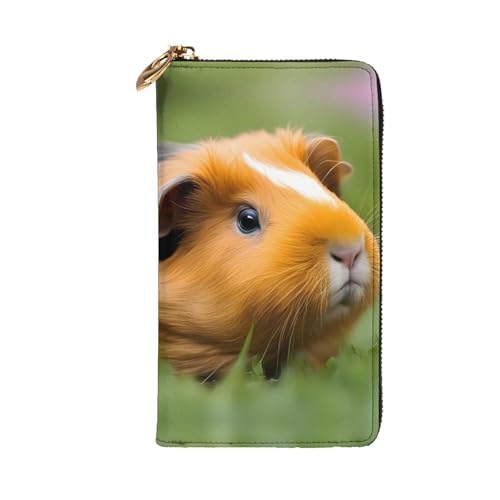 Cute Guinea Pigs Prints Leather Long Clutch Wallet for Fashionable Girls and Women - Durable, Stylish, and Functional, Black, One Size2