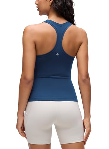 Image of CRZ YOGA Butterluxe Racerback Tank Waist Length | Yoga, Extremely Soft, Tight Fit, Scoop Neck, Sleeveless Tops for Women