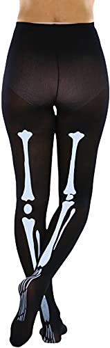 Image of ToBeInStyle Women's Scary Skeleton Leg Bones Halloween Hosiery Tights & Thigh High Stockings