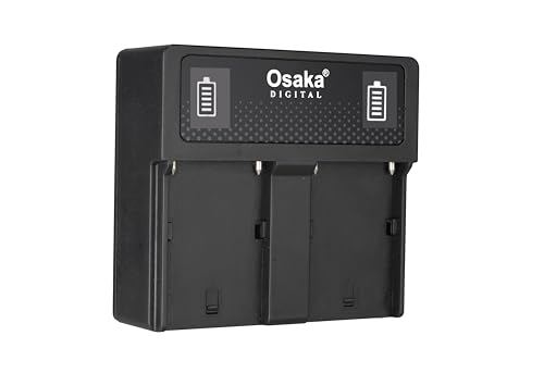 Image of Osaka Dual Charger | Dual Slot Fast Battery Charger for Sony NP-F Series (F550 /F750 /F970) | LED Indicator Smart Charging Dock | Portable Compact Camera Battery Charger with Overcharge Protection