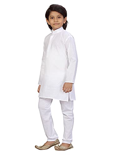 Image of Aarika Boys White Color Kurta Pyjama Set