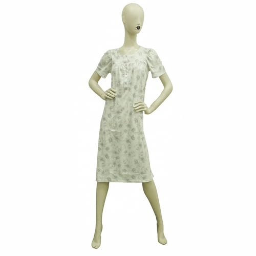 Linclalor Camicia Da Notte Manica Corta Serafino Raglan (Bianco/Glossy, 56) - 2