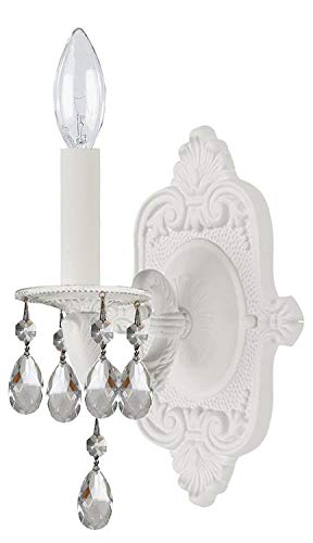 Paris Market 1 Light Swarovski Strass Crystal White Sconce