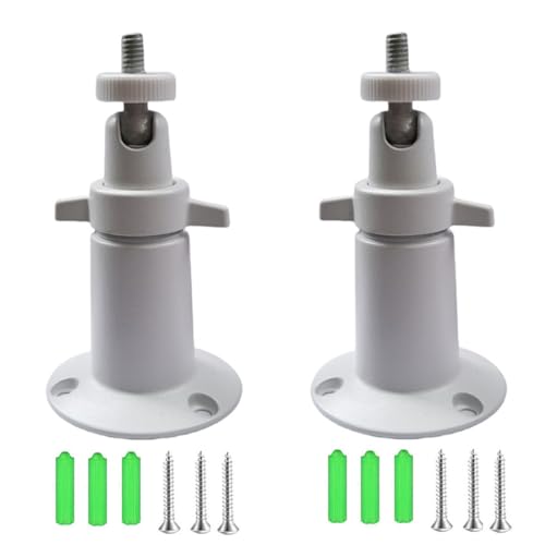 bnafes 2 Pack Security Camera Metal Wall/Ceiling Mount, Adjustable Indoor/Outdoor Mount Compatible with Arlo, Arlo Pro 2 3, Arlo Ultra CCTV Camera and Compatible Camera with 1/4 Screw Head (White)