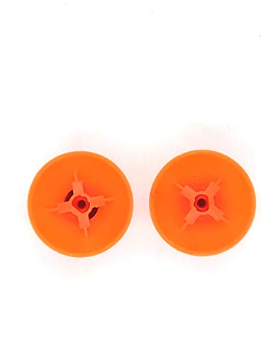 Image of 2 x 3D Analog Thumb Stick Joystick Thumbstick Cap Cover for Xbox one Slim S Controller Replacemnet (Orange-Black)
