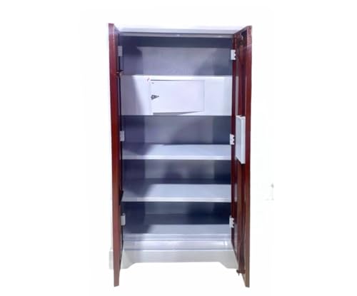 Image of MKFURNITURE Steel Almirah Wardrobe 2 Door with Mirror Cupboard | Wardrobe Storage Rack Closest Organizer for Clothes |1 Locker and Secret Locker | Modern Storage Wardrobe (Olive Green)