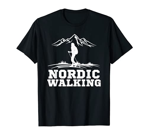 Nordic Walking Stöcke Wandern Bergsteigen T-Shirt