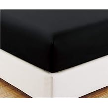 SKS Linen Twin XL-39"x 80" Size 400 TC Black 100% Egyptian Cotton 1Pc Fitted Sheet with 8-Inch Deep Pocket