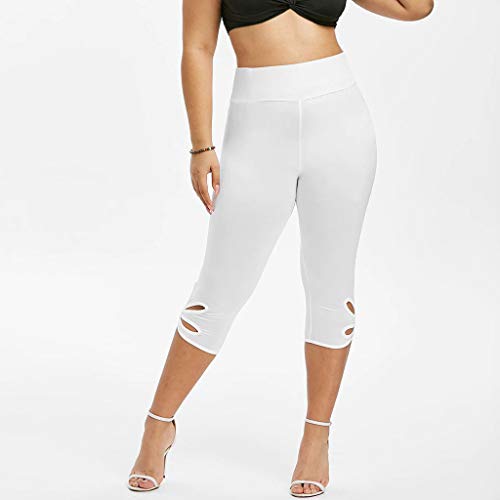 work pants for women yoga capri pants 4 way stretch workout leggings cutout-leg activewear bottoms l-5xl
