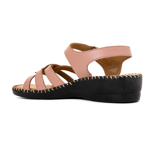 Image of Khadim's Softouch Leather Wedge Heel Sandal for Women