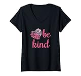 Photo Gallery donna vintage be kind - regalo di gentilezza con cuori rosa maglietta con collo a v Photo Gallery donna vintage be kind - regalo di gentilezza con cuori rosa maglietta con collo a v