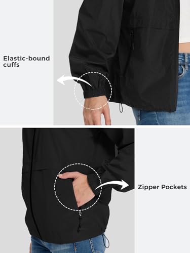 SaphiRose Black Large Packable Raincoat for Women – Lightweight and Waterproof - Image 5