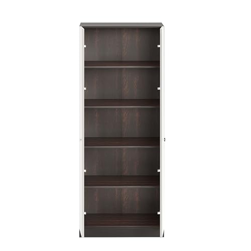 Image of FURNEASER Fanciable Engineering Wood 2 Door Wardrobe Almirah for Clothes | Double Door Cabinet Closet Organizer | Multipurpose Cupboard for Bedroom Living Room | 60 x 42 x 180 CM (Wenge & White)