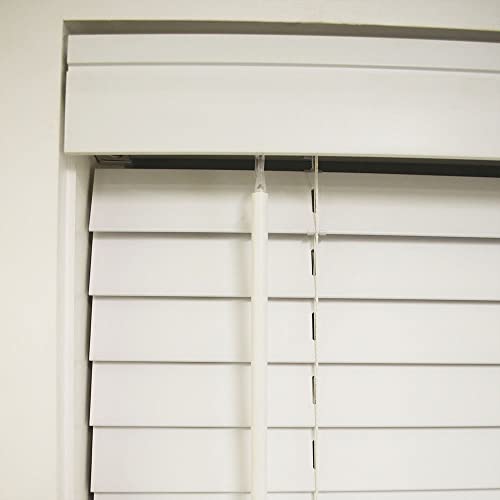 Lumino 2-Inch Contemporary Faux Wood Cordless Room Darkening Blind For Windows - Starting At $19.97 - (Over 900 Custom Sizes) Faux Wood Blinds, Window Blinds Cordless, White - 33" W X 64" H #TOP6