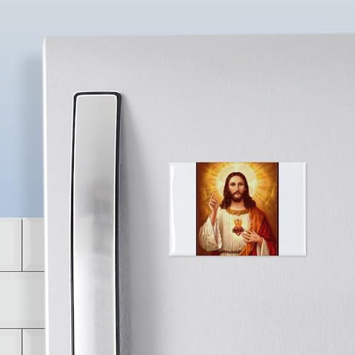 Imán rectangular Sacred Heart of Jesus 3x2 pulgadas miniatura 3