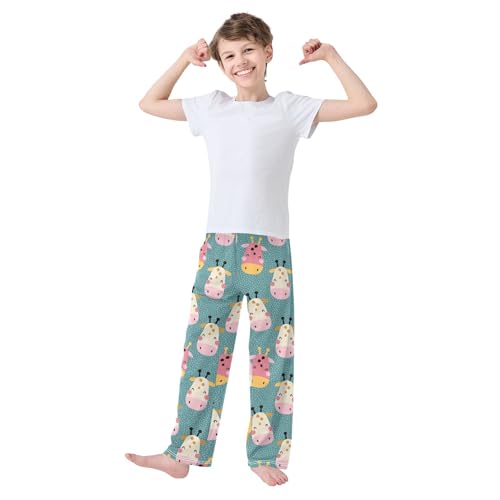 ZZKKO Cute Giraffe Faces Boys Pants for Kids Jogger Pants with Pockets S-XL2
