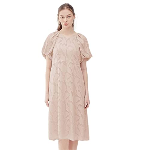 [23区] APPLAUDIR シフォンカットジャガード ドレス ピンク系 48