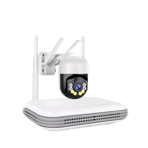WAFOHSR Kit Telecamera CCTV Con Wireless WIFI H.265 4MP PTZ For Esterni, Audio, Rilevamento Volti AI, 8 Canali, NVR, Set Di Videosorveglianza Rilevamento Del Movimento(None,8CH NVR 1 Cameras)