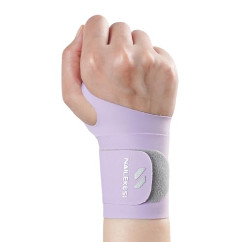 GXGM Muñequera de Fitness Ajustable de 1 Pieza, Muñequera Transpirable para Musculación, Boxeo, Calistenia, Gimnasio, Unisex (Morado)