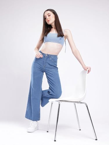 Image of Women's High Waist Denim Jeans | Straight, Relaxed, Wide Leg & Baggy Fit | High Rise Loose Oversized Denim Pants for Women | Comfortable Casual Everyday Wear | Oversized Woman baggys