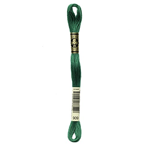 Image of DMC 117-909 6 Strand Embroidery Cotton Floss, Very Dark Emerald Green, 8.7-Yard