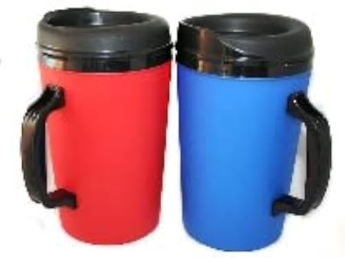Set de 2 mugs aislados ThermoServ 34 oz azul y rojo miniatura 1
