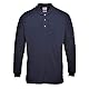 Portwest Flammhemmendes, antistatisches Langarm Poloshirt, Größe: M, Farbe: Schwarz, FR10BKRM