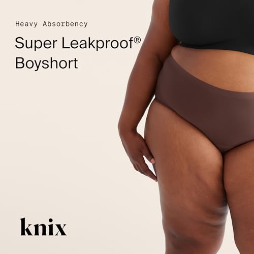 Image of KNIX Women Leakproof Period Underwear Boyshort - Heavy Flow Protection, Absorbs 4-7 Super Tampons