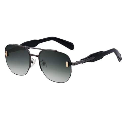 Lunettes de soleil punk pour hommes avec monture métallique vintage surdimensionnée