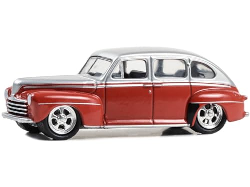 Modelo a escala 1/64 1947 Super Deluxe Lowrider rojo y plateado miniatura 1