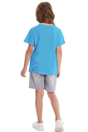 Image of Girls Hawaiian Print Beach T-Shirt Crew Neck Tops Summer Casual Short Sleeve Vacation Tees for Kids Teen 1-14 Years