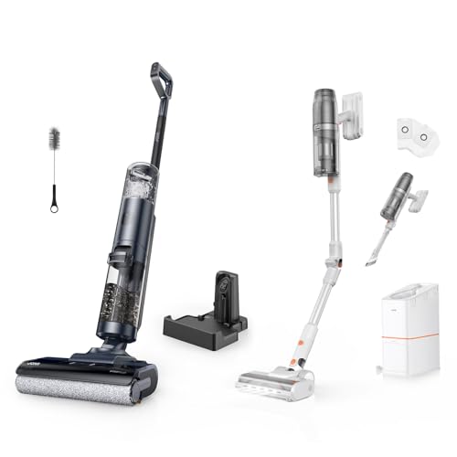 Image of JONR ED12 PRO+VC08 PRO Vacuum Cleaner, ED12 PRO Mop with Hot Water Self-Cleaning and Hot Air Drying & VC08 PRO Cordless Vacuum Cleaner with Auto-Empty Station