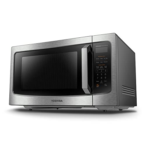 TOSHIBA ML-EM45PIT(SS) Countertop Microwave Oven with Inverter Technology, Kitchen Essentials, Smart Sensor, Auto Defrost, 1.6 Cu.ft, 13.6″ Removable Turntable, 33lb.&1250W, Stainless Steel