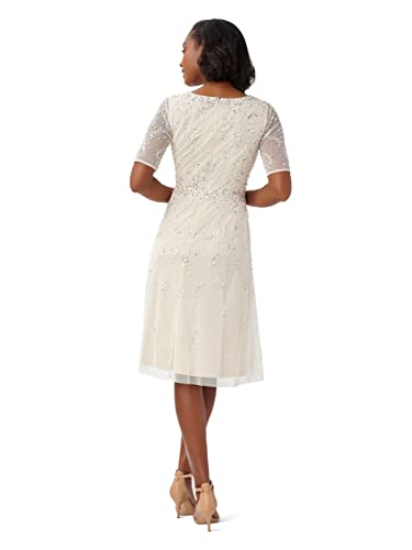 Image of Adrianna Papell Women's Beaded Tea Length Dress