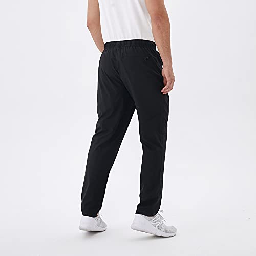 Rapoo Men's Workout Athletic Hiking Sweatpants Joggers Pants Elastic Waist Jogging Running Pants For Men With Zipper Pockets 05 Black 3Xl #TOP1